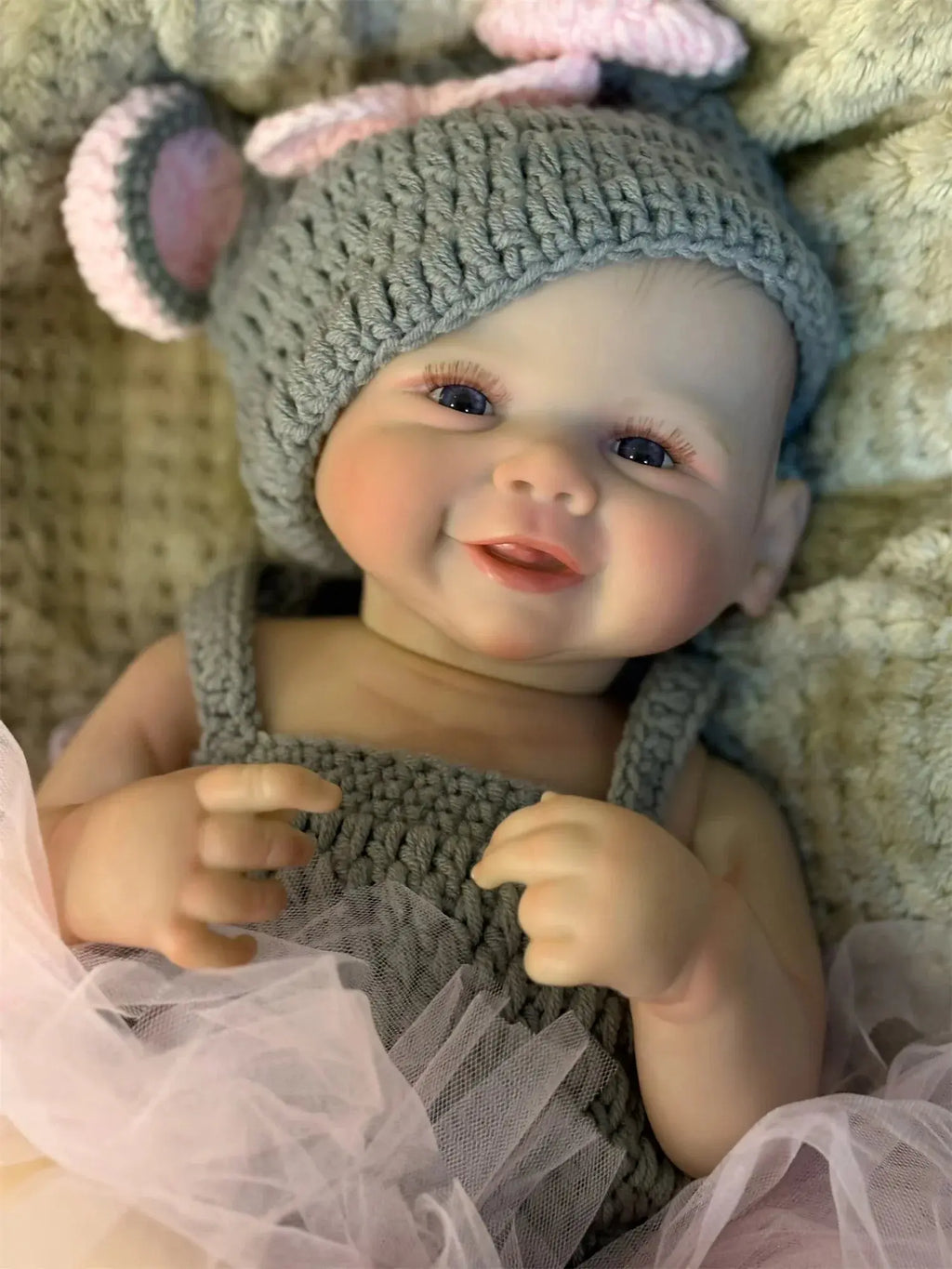 Image of Reborn Baby Dolls 50Cm Cuddly Vivienne Bebe Reborn Girl With Painted
