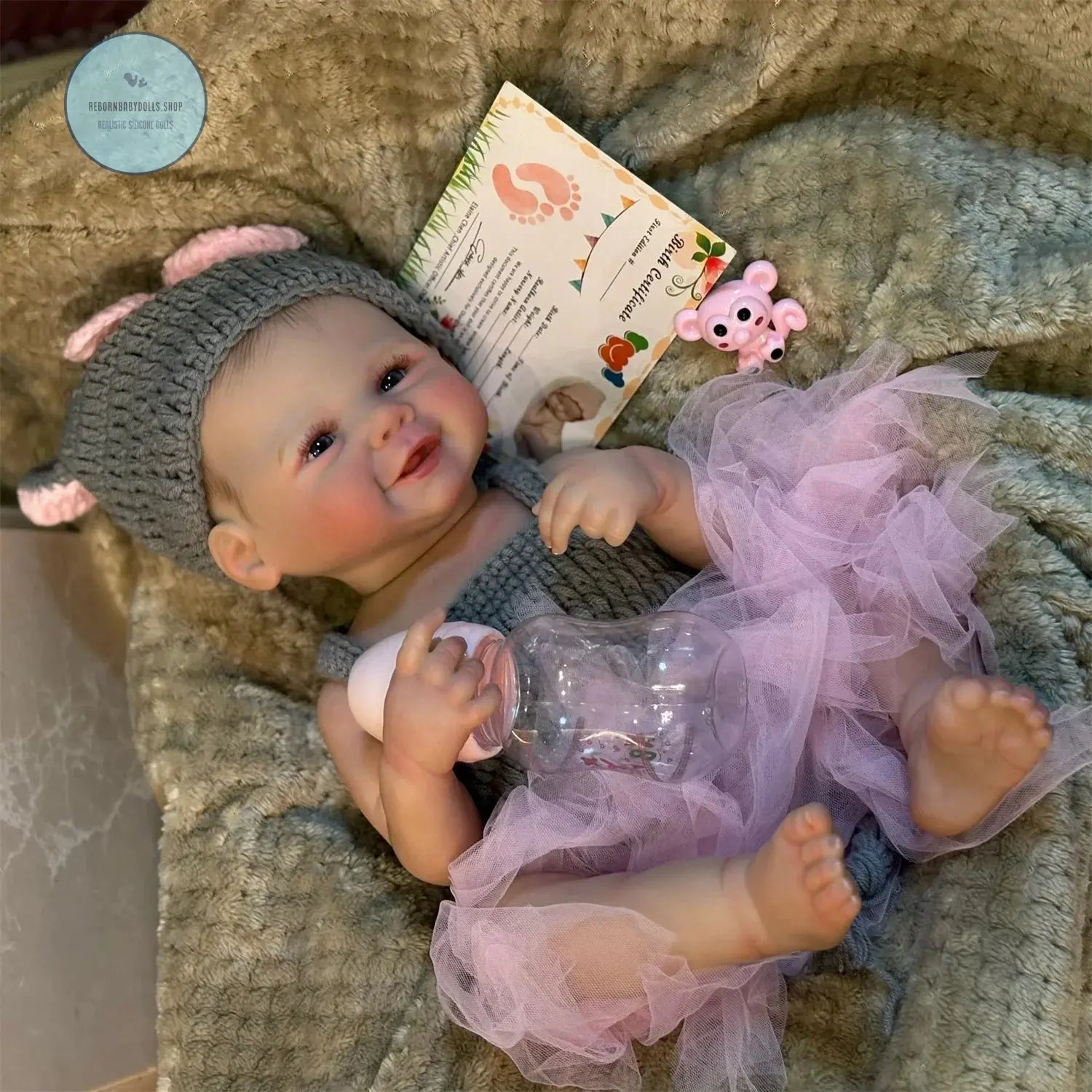 Image of Reborn Baby Dolls 50Cm Cuddly Vivienne Bebe Reborn Girl With Painted