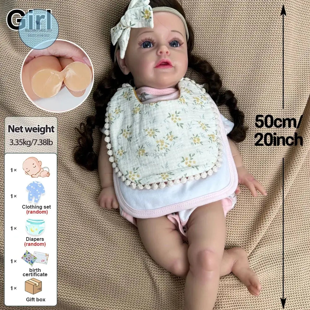 Image of Reborn Baby Dolls 50Cm Realistic Flexible Silicone Reborn Baby Girl