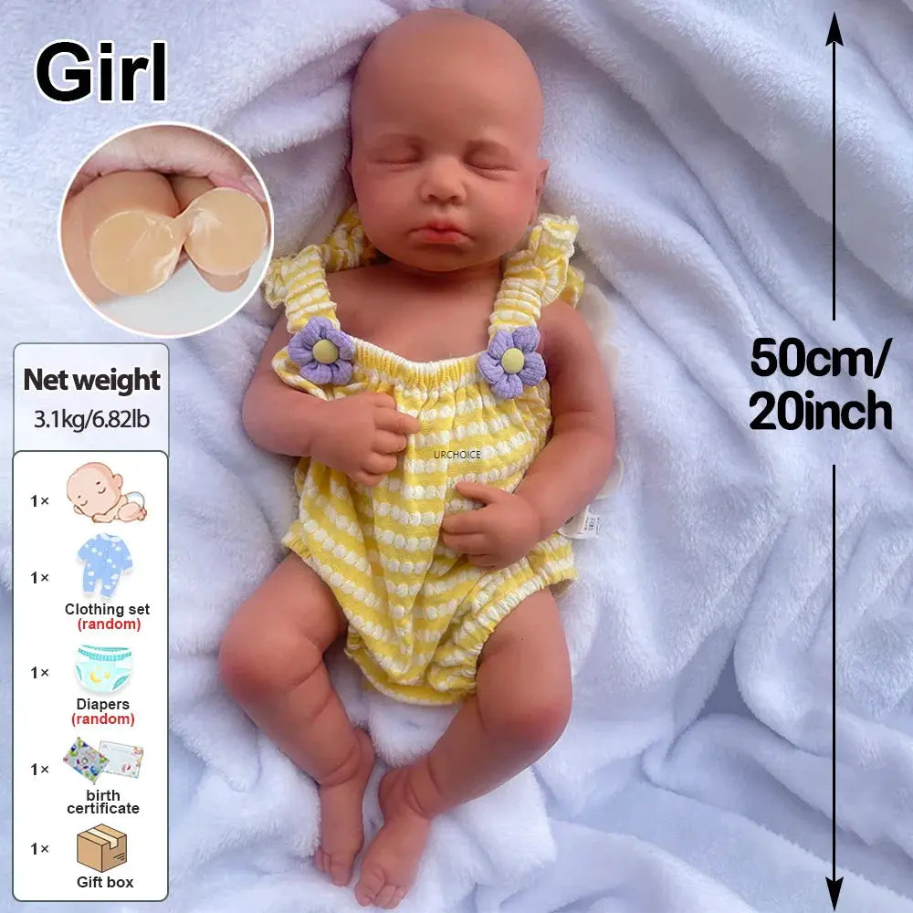 Image of Reborn Baby Dolls 50Cm Whole Body Solid Handamde Silicone Reborn Baby