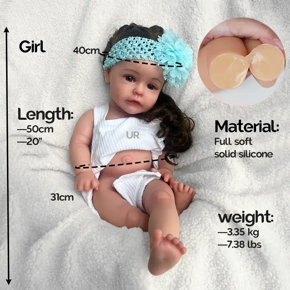 Image of Reborn Baby Dolls Artist Collectibles Realistic 20" Soft Silicone