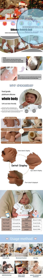 Image of Reborn Baby Dolls Baby Like Touch 41Cm All Silicone Boy Reincarnation