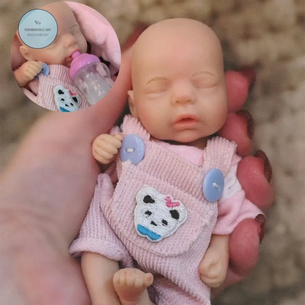 Image of Reborn Baby Dolls Can Open Mouth 6Inch Mini Whole Body Silicone