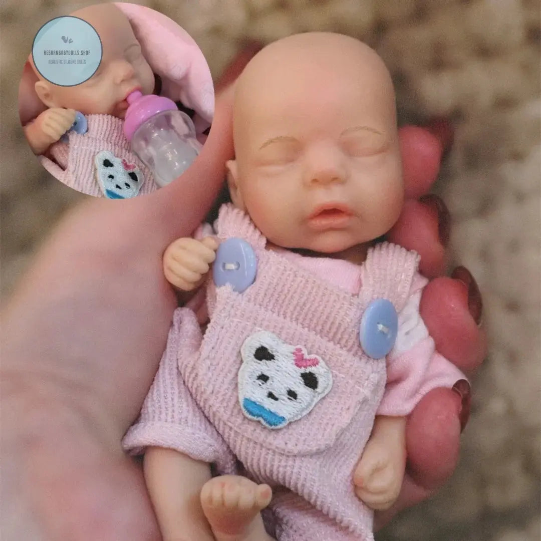 Image of Reborn Baby Dolls Can Open Mouth 6Inch Mini Whole Body Silicone