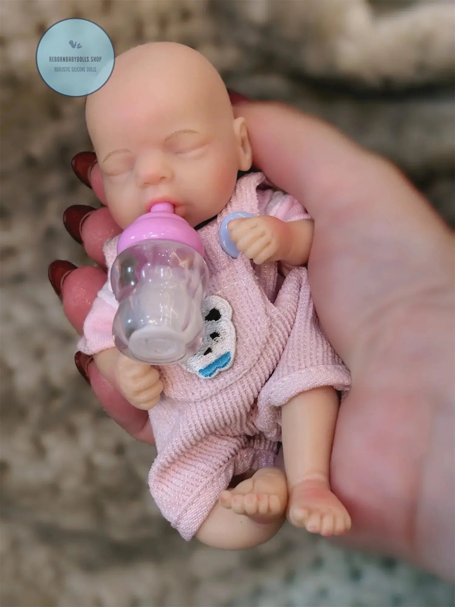 Image of Reborn Baby Dolls Can Open Mouth 6Inch Mini Whole Body Silicone