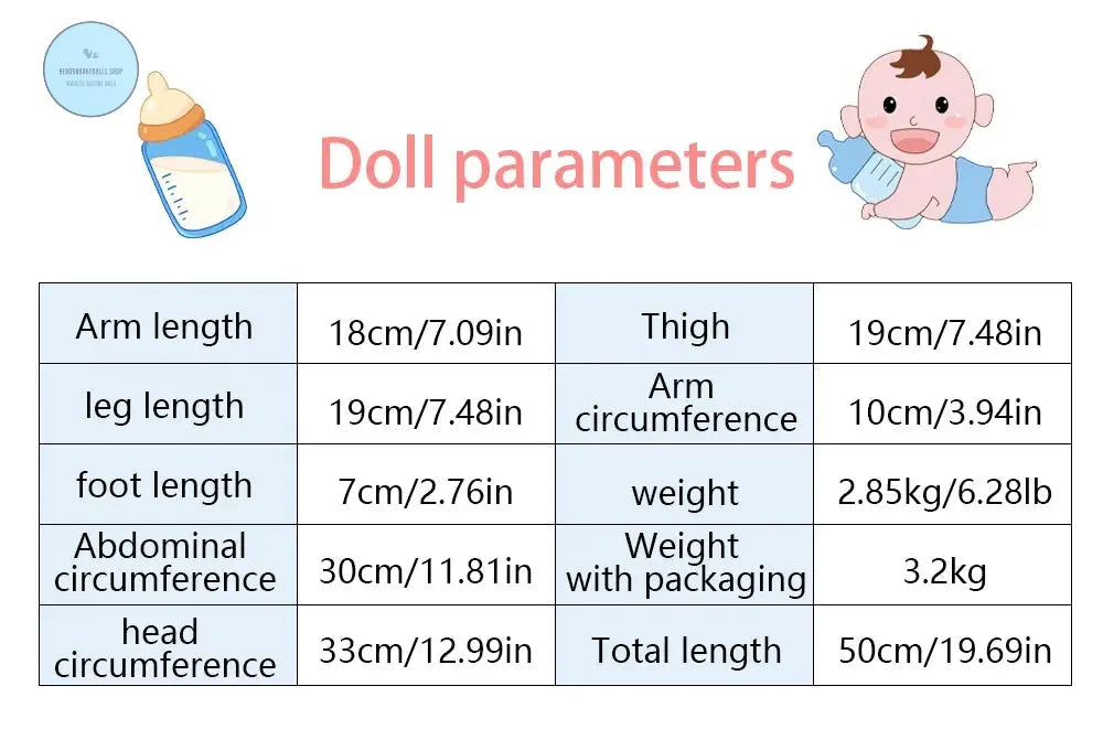 Image of Reborn Baby Dolls Collection 19.7-Inch Rebirth Baby Girl 2.85Kg Real