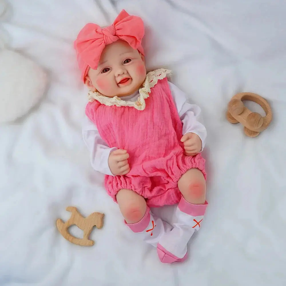 Image of Reborn Baby Dolls Exquisite Smile With Open Eyes! 17.3-Inch Medical