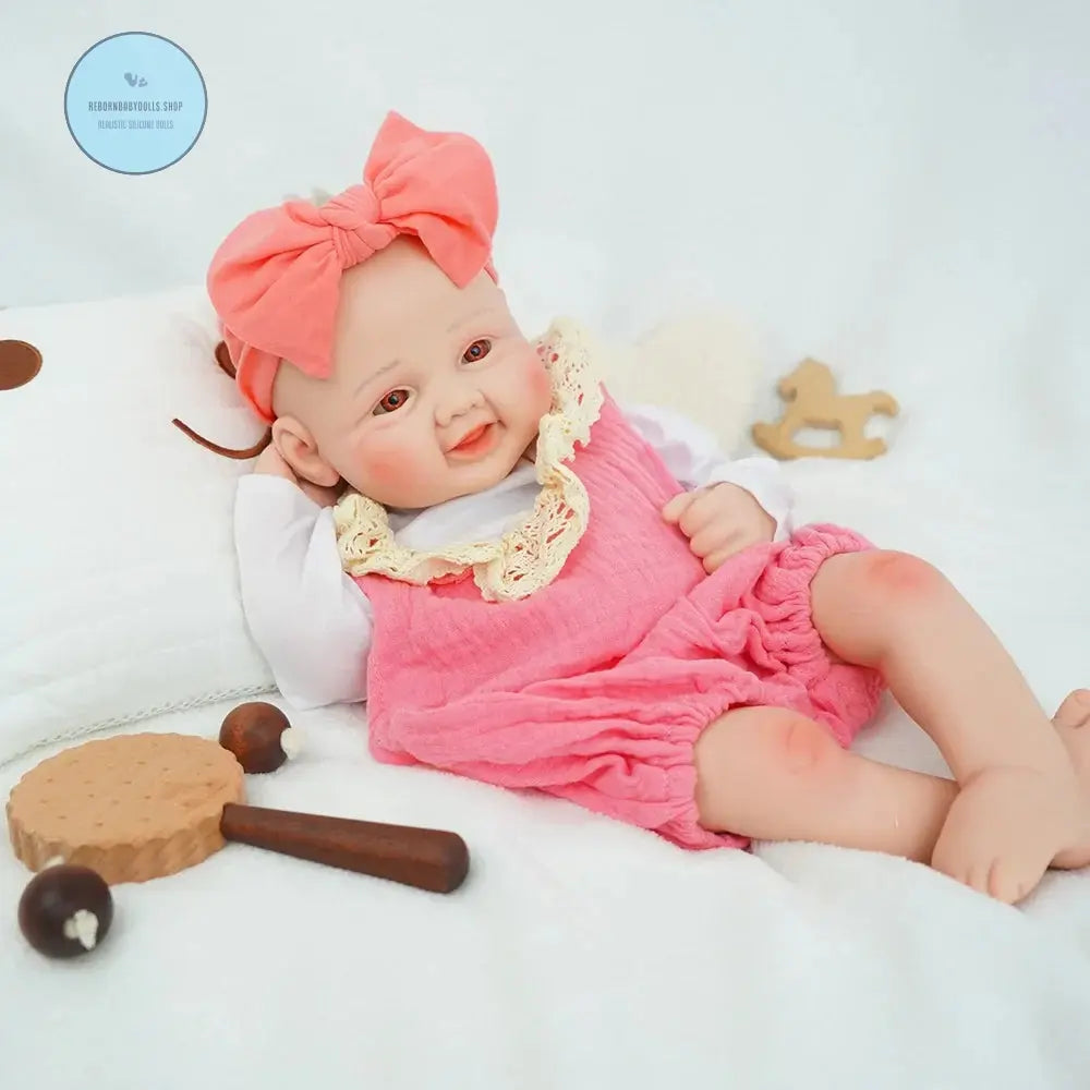 Image of Reborn Baby Dolls Exquisite Smile With Open Eyes! 17.3-Inch Medical