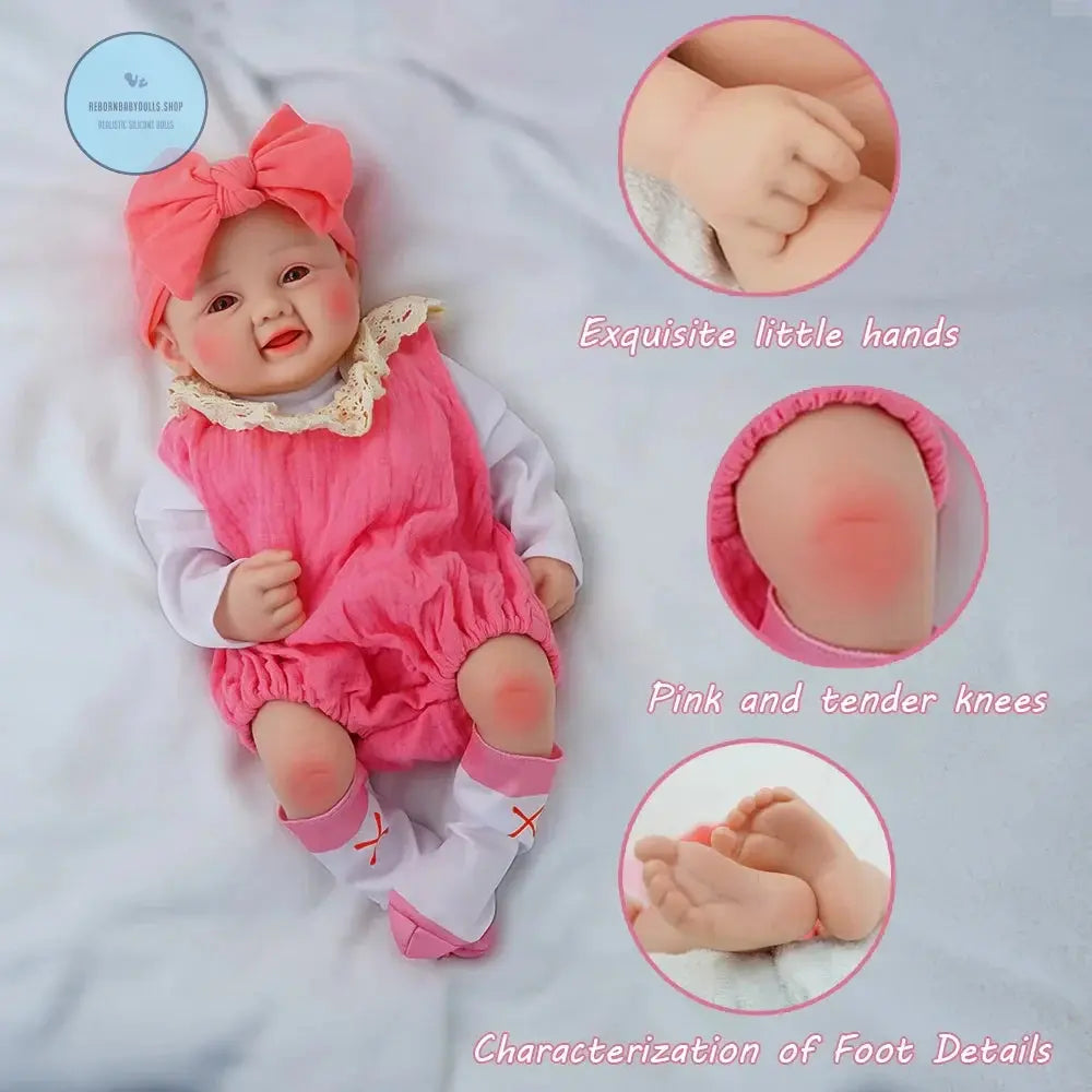Image of Reborn Baby Dolls Exquisite Smile With Open Eyes! 17.3-Inch Medical