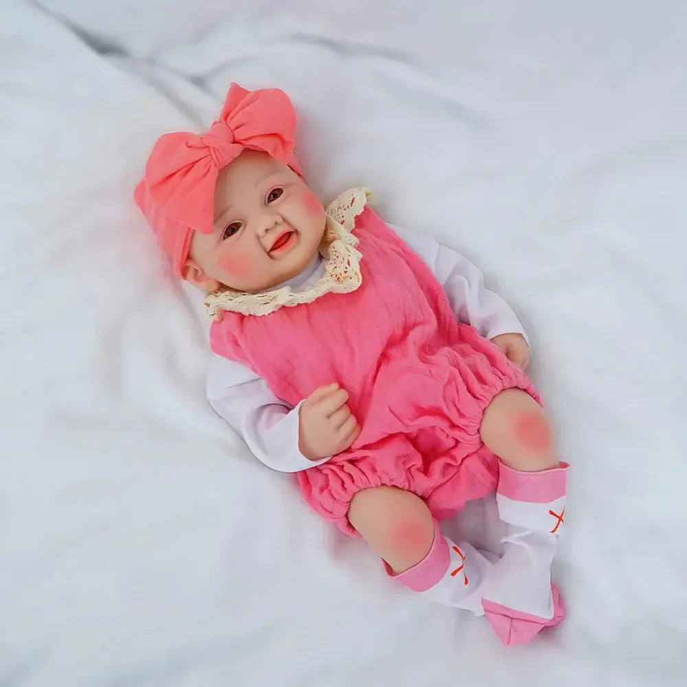 Image of Reborn Baby Dolls Exquisite Smile With Open Eyes! 17.3-Inch Medical