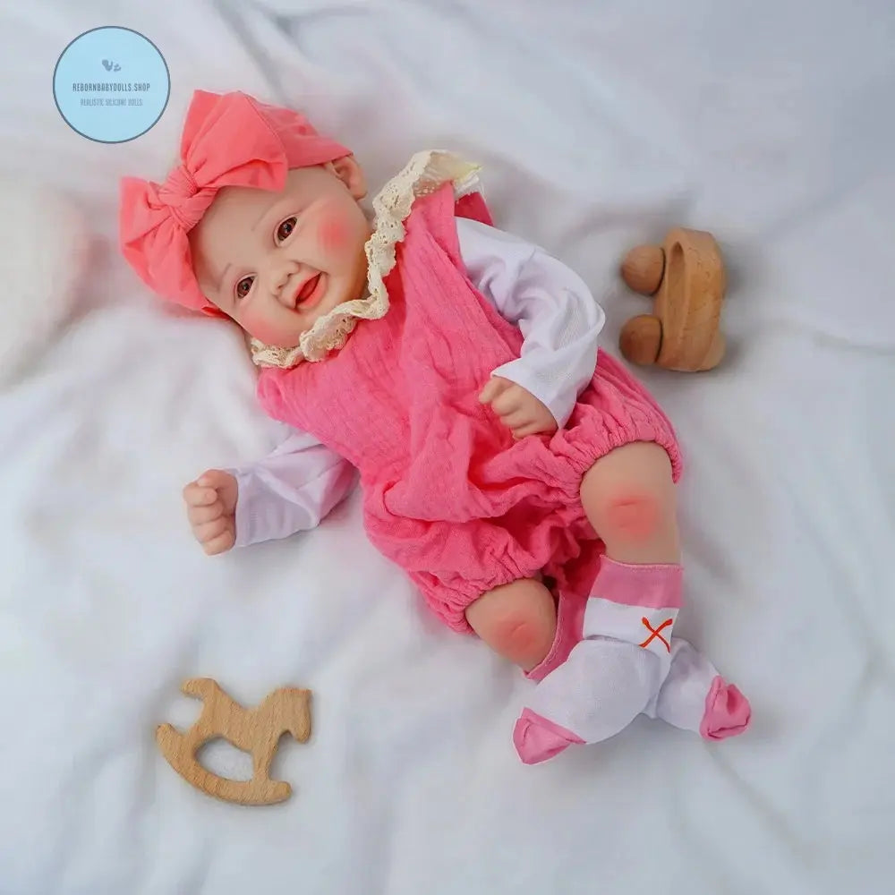 Image of Reborn Baby Dolls Exquisite Smile With Open Eyes! 17.3-Inch Medical