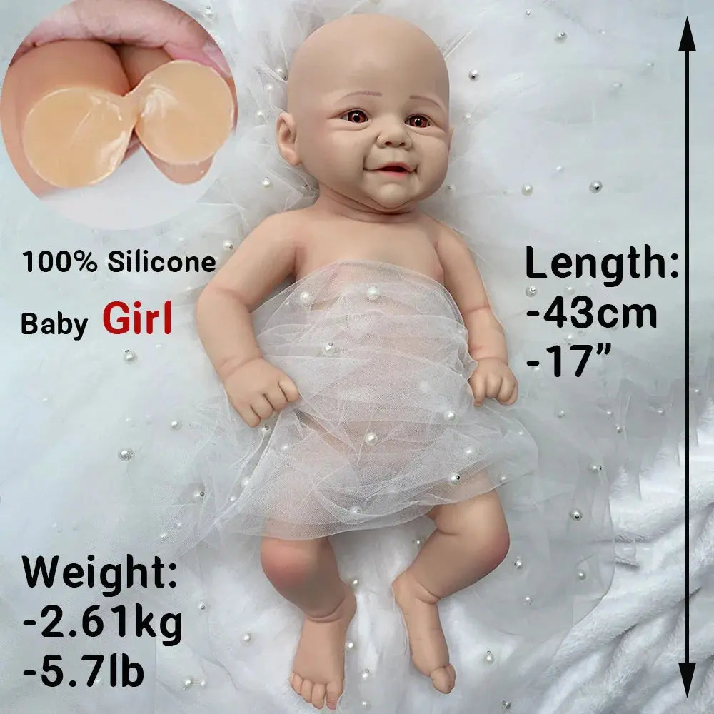 Image of Reborn Baby Dolls Full Body Silicone Soft 18 Inch Lifelike Silicone