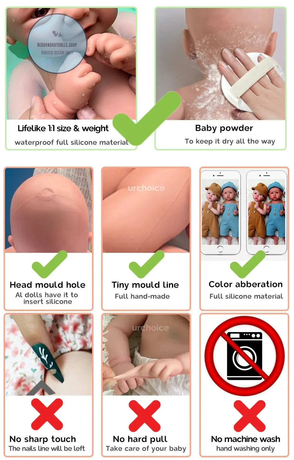 Image of Reborn Baby Dolls Full Body Soft Silicone Reborn Baby Boy/Girl