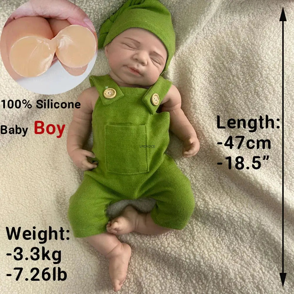 Image of Reborn Baby Dolls Handmade 19Inch Pascale Platinum Silicone Reborn