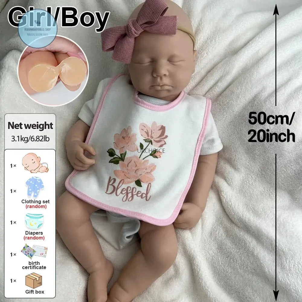 Image of Reborn Baby Dolls Handmade 20Inch Unpainted Silicone Reborn Baby