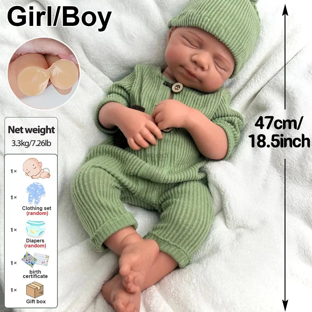 Image of Reborn Baby Dolls Handmade Realistic Features Weighted Body 19Inch