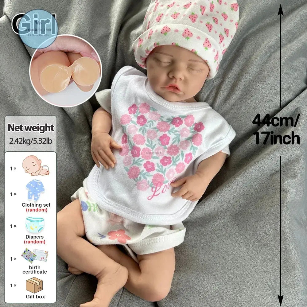 Image of Reborn Baby Dolls Highly Detailed 3D Skin Silicone Reborn Baby Girl