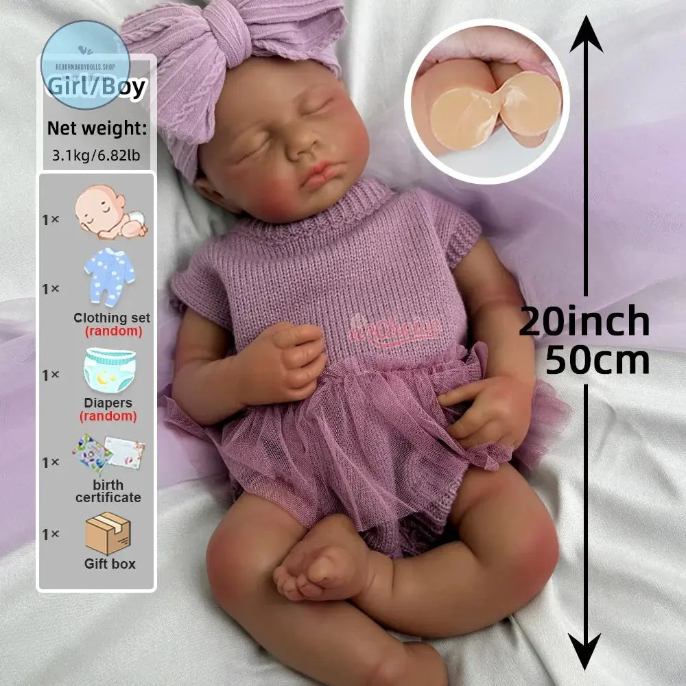Image of Reborn Baby Dolls Lifelike 20" Silicone Reborn Doll Handmade Soft