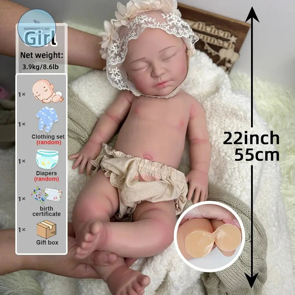 Image of Reborn Baby Dolls Lifelike 22" Exquisite Silicone Reborn Baby Dolls