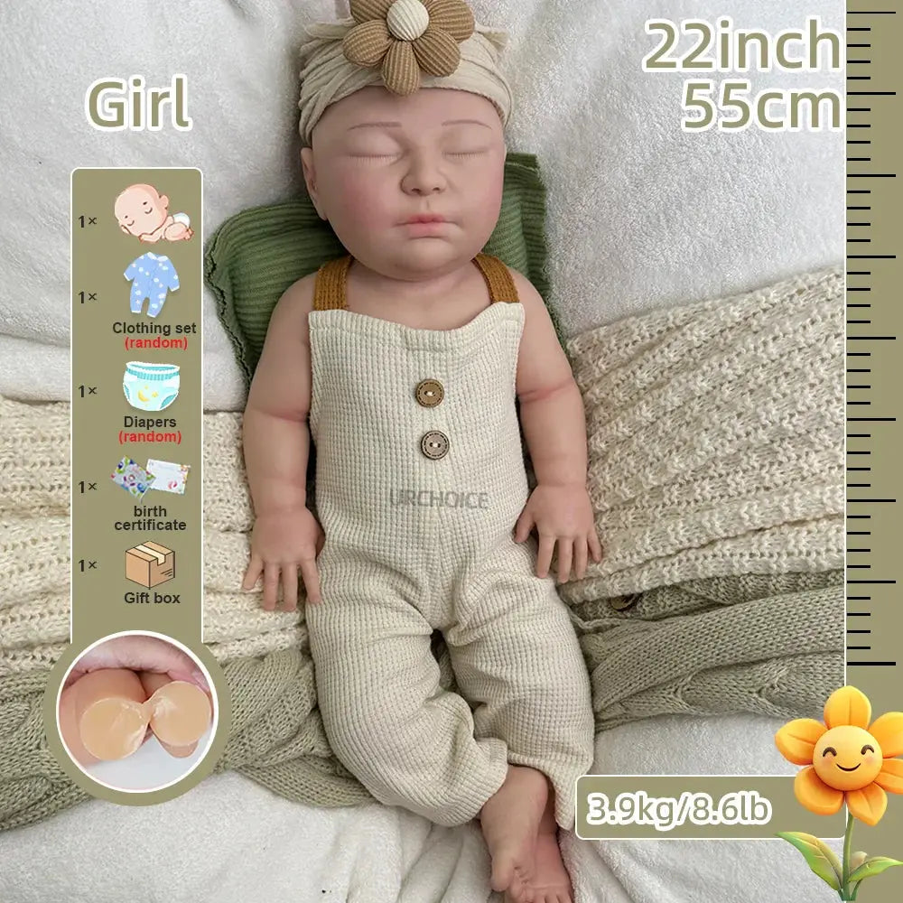 Image of Reborn Baby Dolls Lifelike 22" Soft Silicone Reborn Baby Girl
