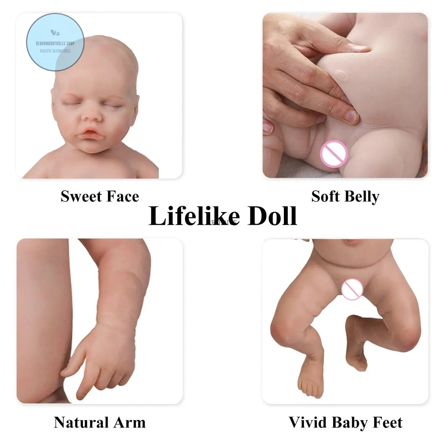 Image of Reborn Baby Dolls Lifelike Full Body Platinum Silicone Baby Girl