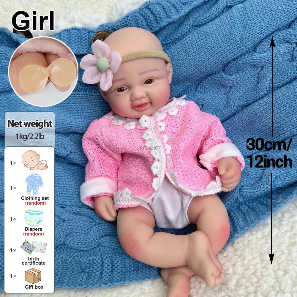 Image of Reborn Baby Dolls Micro 30Cm Whole Soft Silicone Reborn Baby Girl