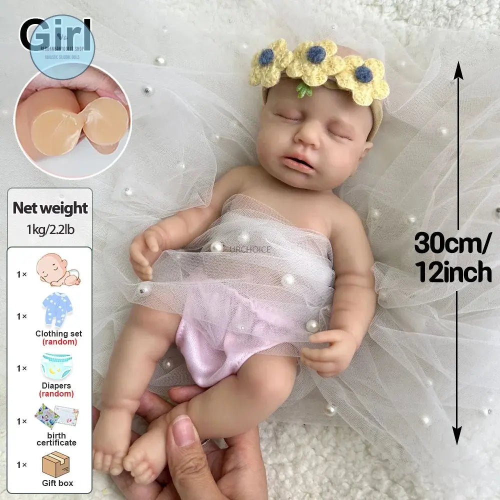 Image of Reborn Baby Dolls Mini 12 Inch Baby Girl Loulou Can Open Mouth