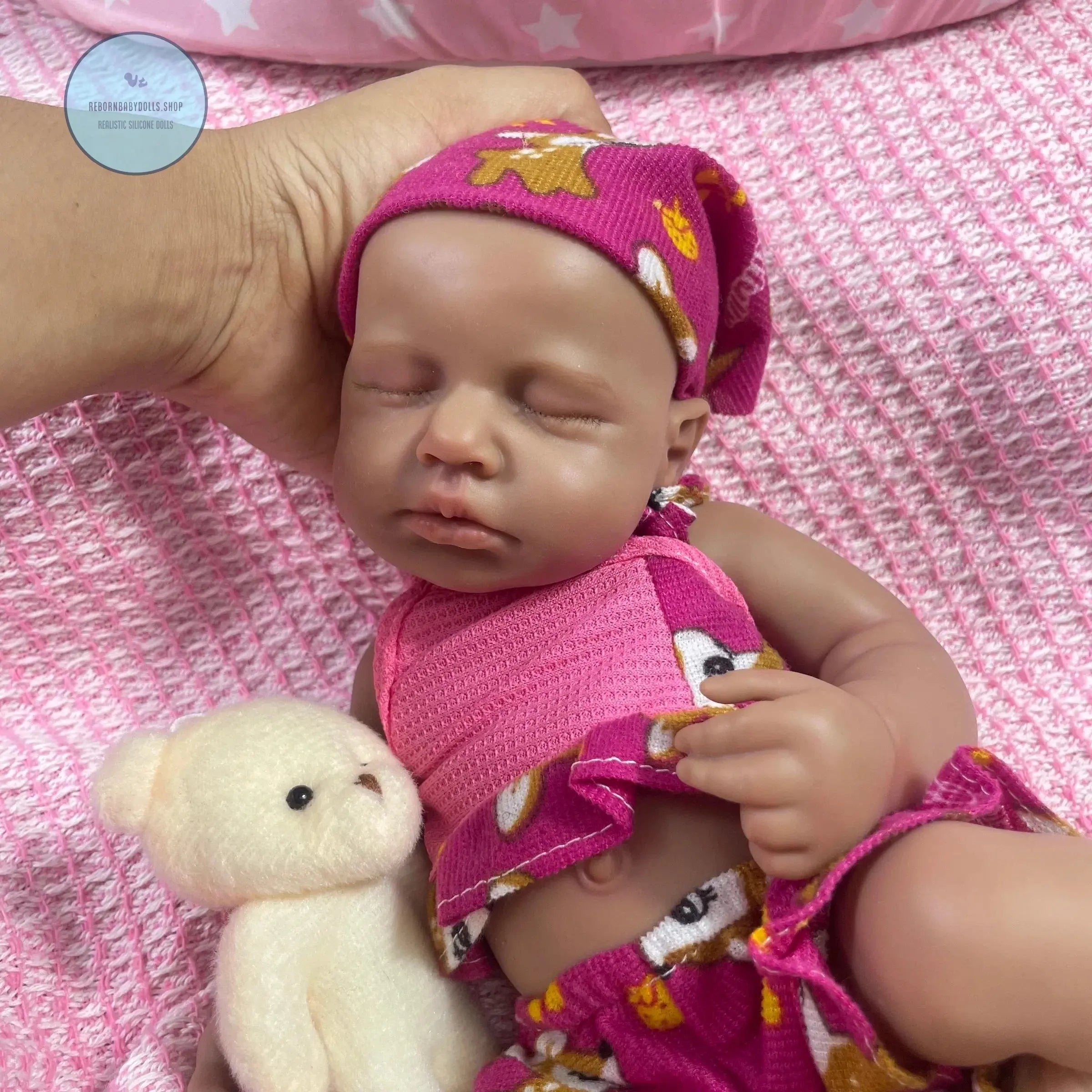 Image of Reborn Baby Dolls Mini 12 Inch Dark Skin Full Silicone Reborn Baby