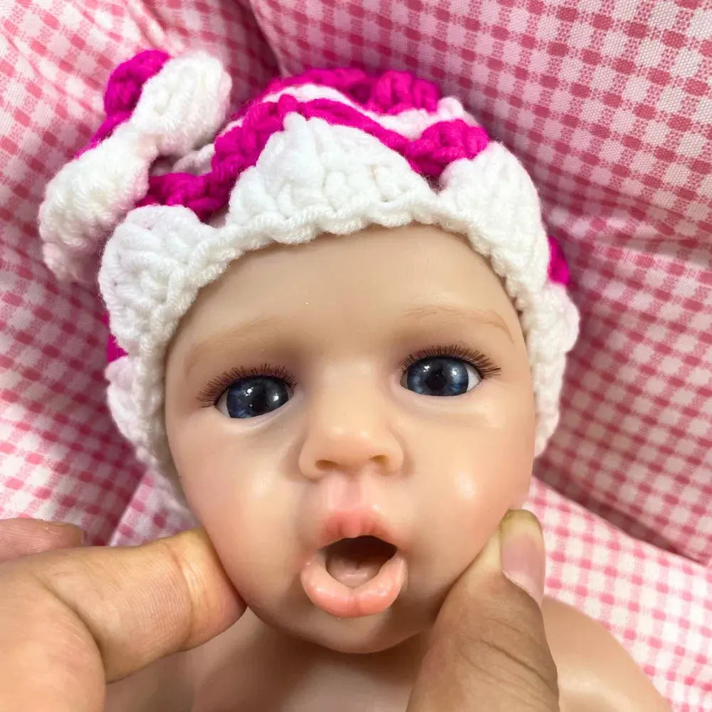 Image of Reborn Baby Dolls Mini 12Inch Loulou Awake Can Open Mouth Silicone
