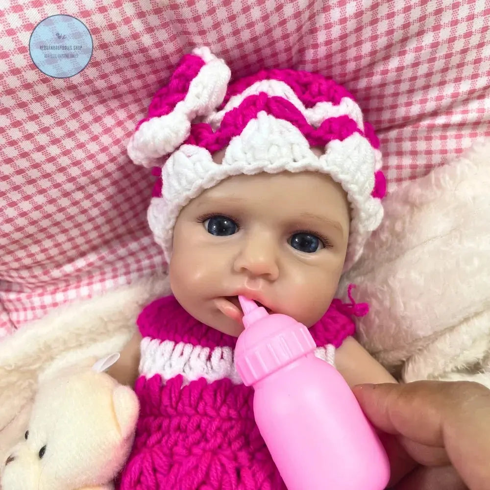 Image of Reborn Baby Dolls Mini 12Inch Loulou Awake Can Open Mouth Silicone