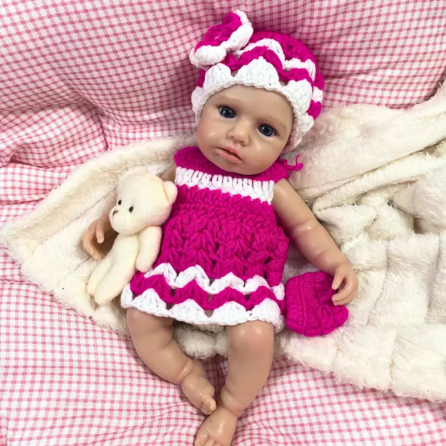 Image of Reborn Baby Dolls Mini 12Inch Loulou Awake Can Open Mouth Silicone