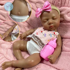 Image of Reborn Baby Dolls Mini 13 Inch Dark Skin Full Silicone Reborn Baby