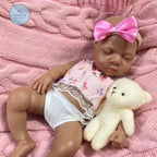 Image of Reborn Baby Dolls Mini 13 Inch Dark Skin Full Silicone Reborn Baby