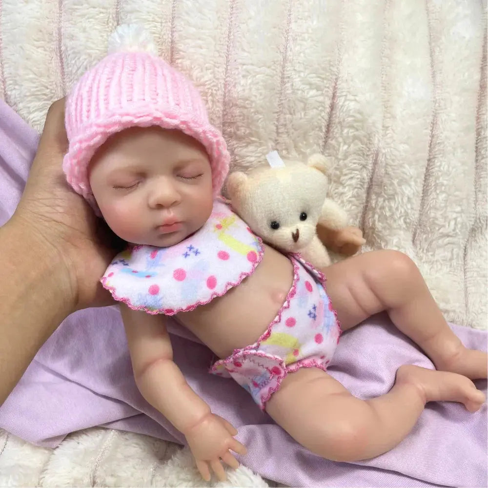 Image of Reborn Baby Dolls Mini 13 Inch Full Silicone Reborn Baby Doll Luna