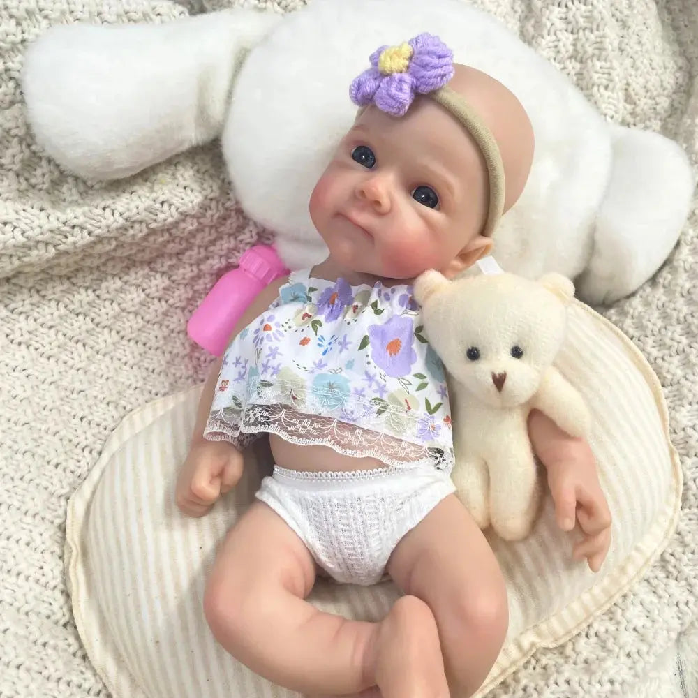 Image of Reborn Baby Dolls Mini 13 Inch Full Solid Silicone Bettie Reborn Baby