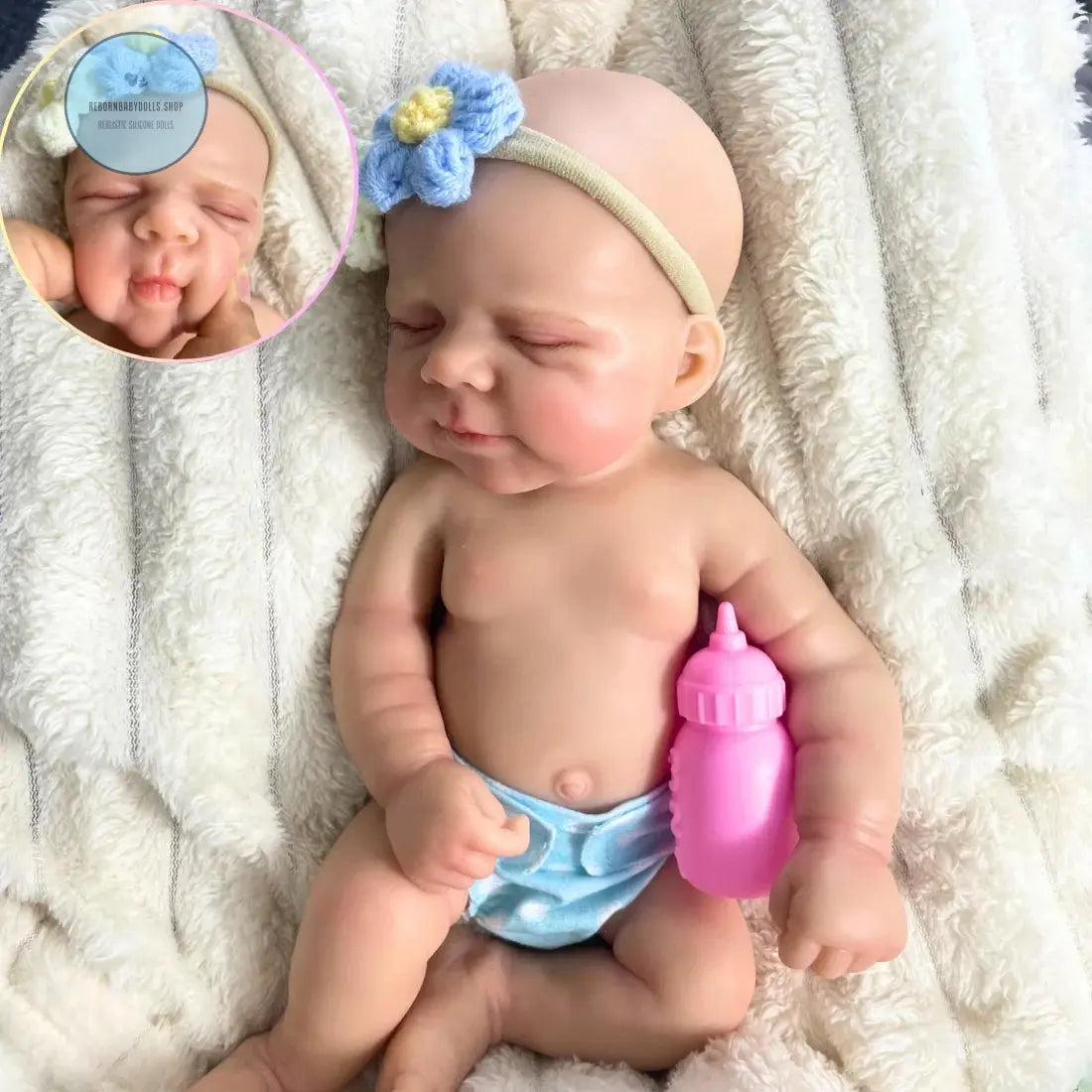 Image of Reborn Baby Dolls Mini 13 Inch Full Solid Silicone Reborn Baby Doll