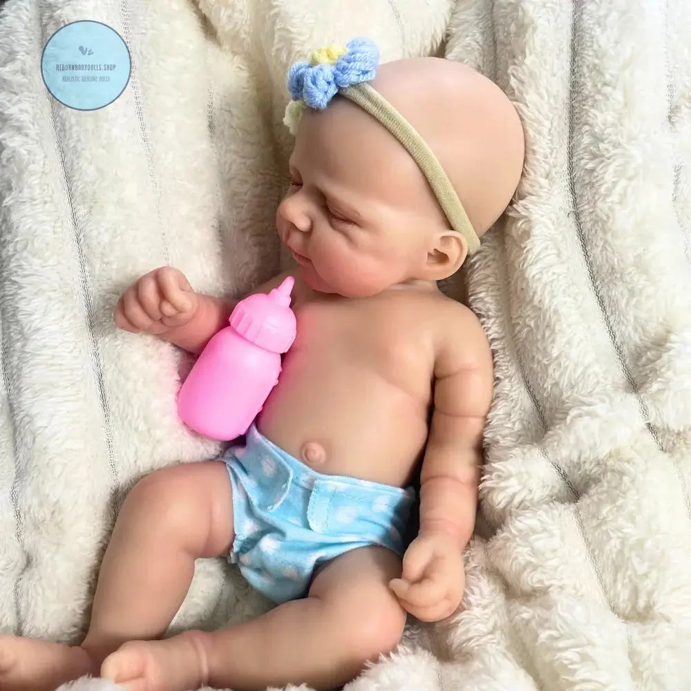 Image of Reborn Baby Dolls Mini 13 Inch Full Solid Silicone Reborn Baby Doll