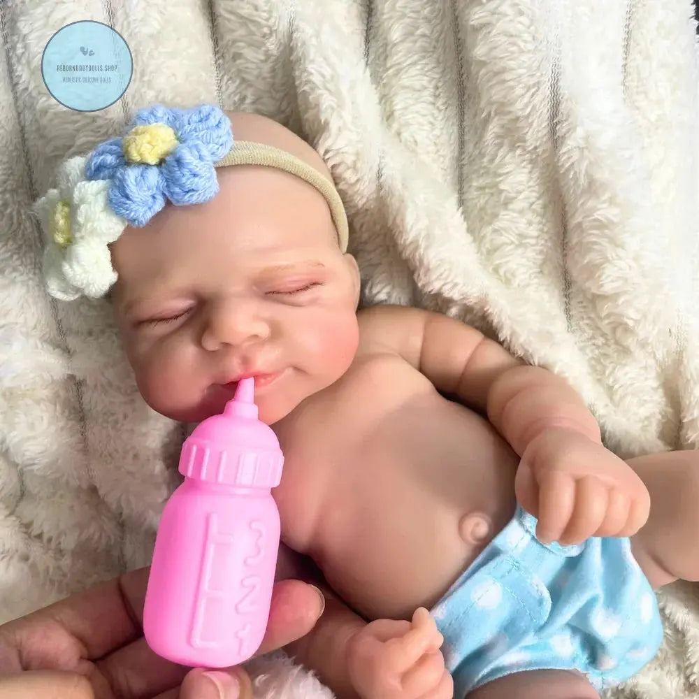 Image of Reborn Baby Dolls Mini 13 Inch Full Solid Silicone Reborn Baby Doll