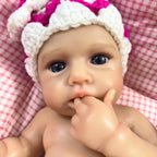 Image of Reborn Baby Dolls Mini 13 Inch Open Mouth Loulou Awake Silicone