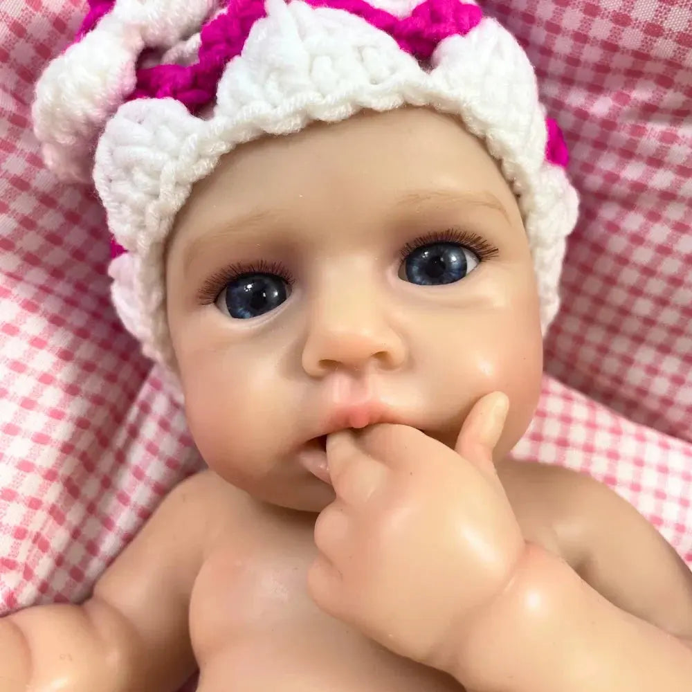 Image of Reborn Baby Dolls Mini 13 Inch Open Mouth Loulou Awake Silicone
