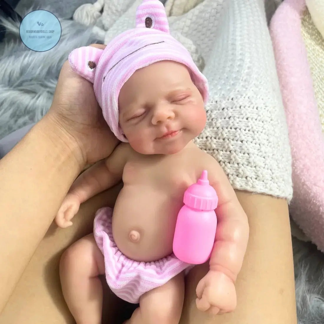 Image of Reborn Baby Dolls Mini 13 Inch Pascale Reborn Silicone Baby Doll Girl