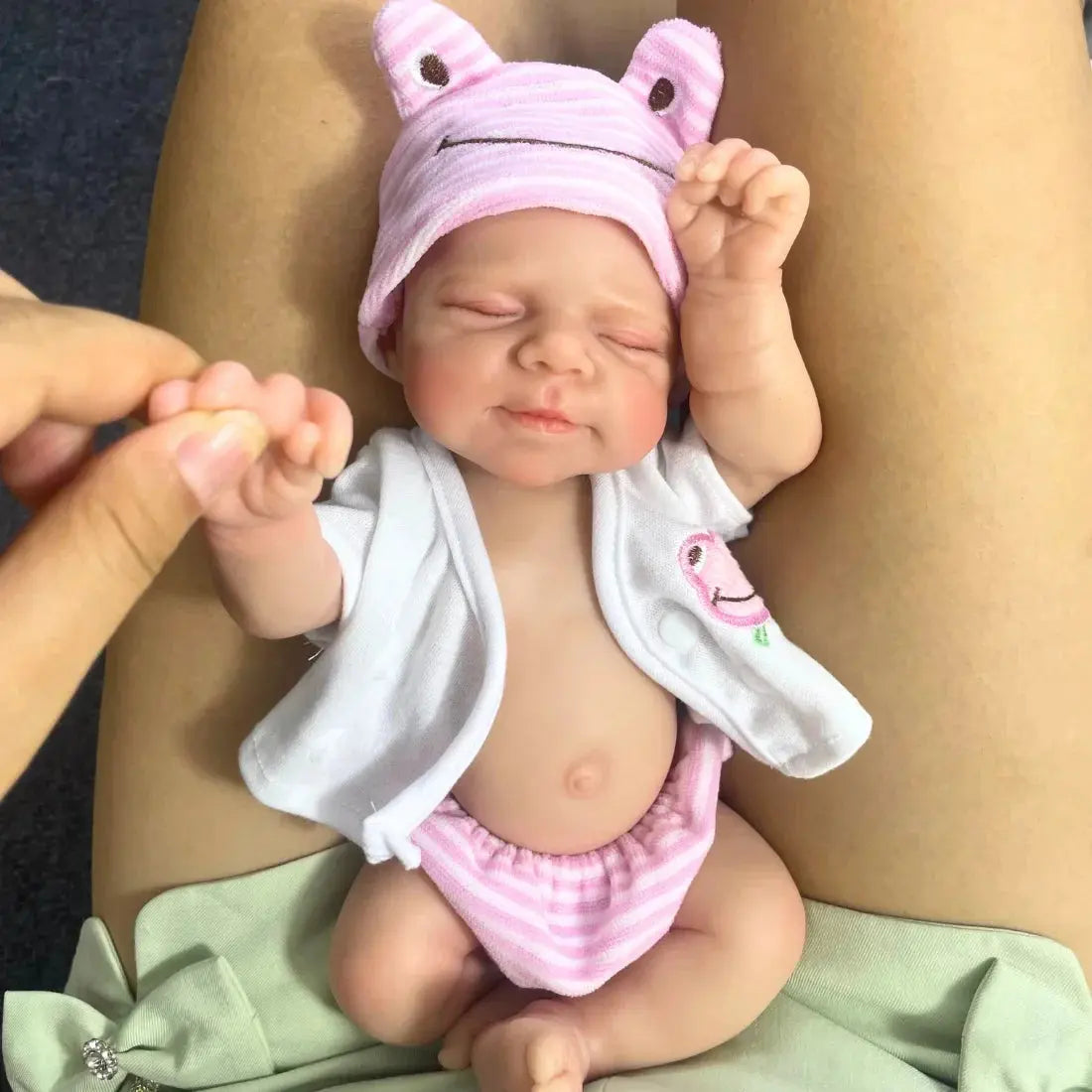 Image of Reborn Baby Dolls Mini 13 Inch Pascale Reborn Silicone Baby Doll Girl