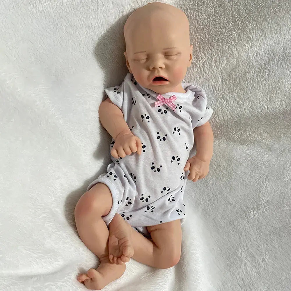 Image of Reborn Baby Dolls Newborn Unpainted 18'' Girl Full Body Platinum