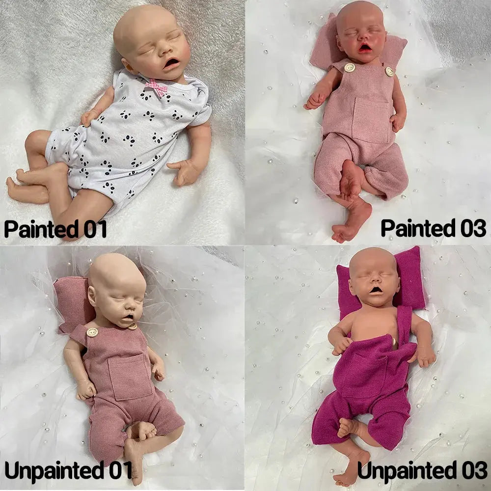 Image of Reborn Baby Dolls Newborn Unpainted 18'' Girl Full Body Platinum