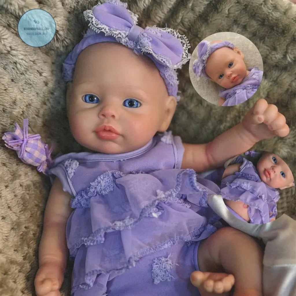 Image of Reborn Baby Dolls Open Eyes 33Cm Can Washable Full Body Solid