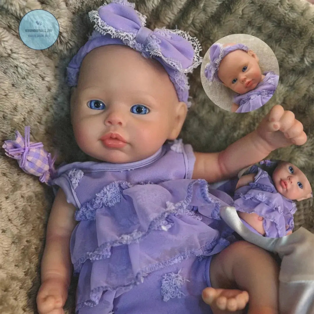 Image of Reborn Baby Dolls Open Eyes 33Cm Can Washable Full Body Solid
