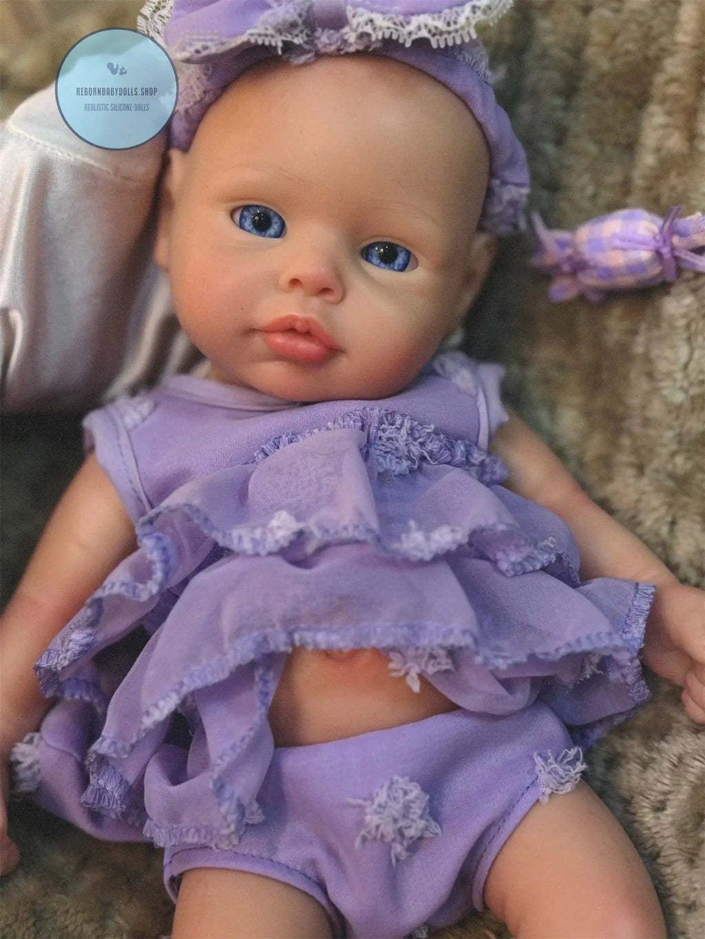 Image of Reborn Baby Dolls Open Eyes 33Cm Can Washable Full Body Solid