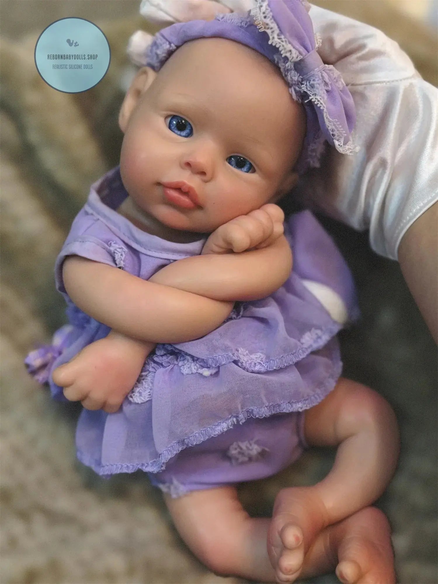 Image of Reborn Baby Dolls Open Eyes 33Cm Can Washable Full Body Solid