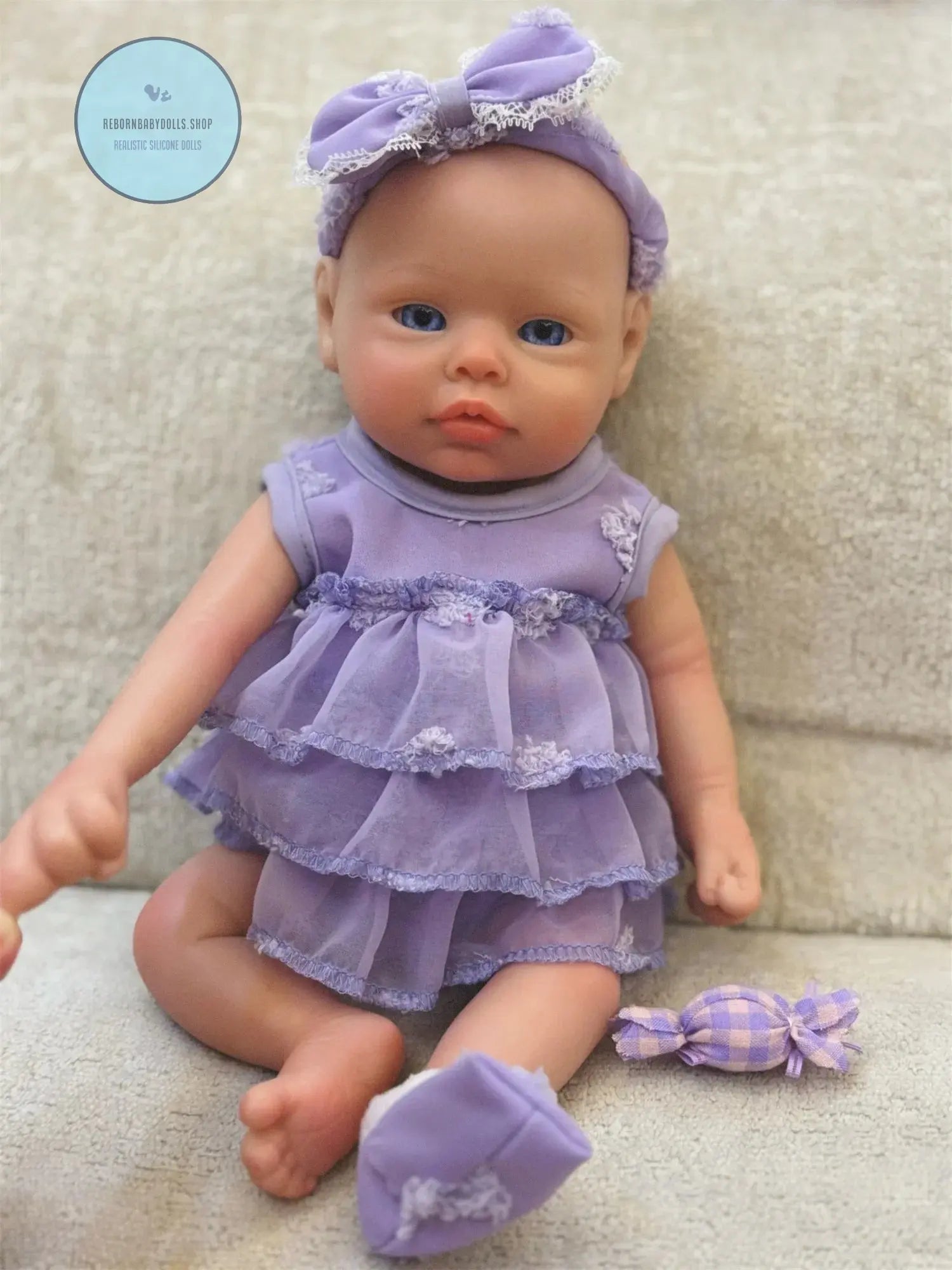 Image of Reborn Baby Dolls Open Eyes 33Cm Can Washable Full Body Solid