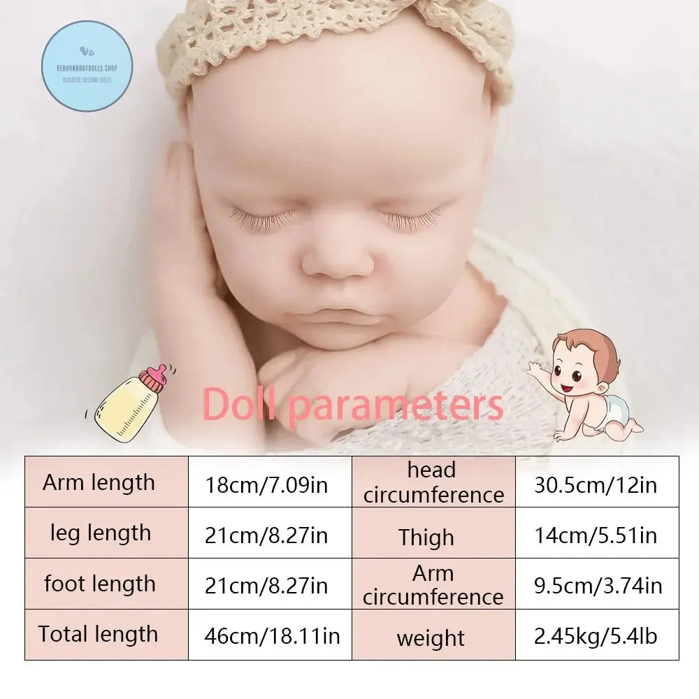 Image of Reborn Baby Dolls Real Touch 18.11 Inch Full Body Silicone Baby Girl